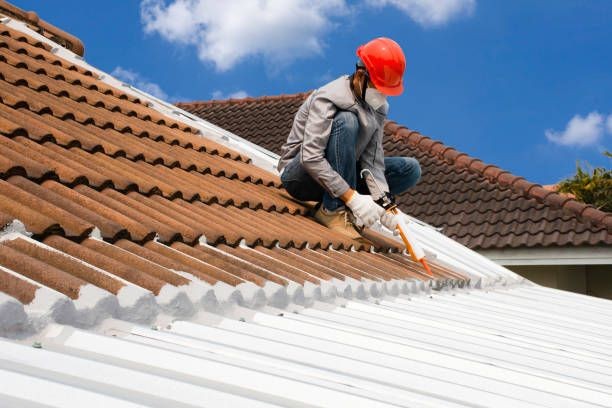 Professional waterproofing service sealing a flat roof to prevent leaks